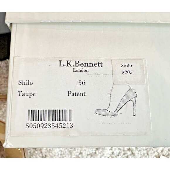 LK Bennett US 6 EU36 Shilo Taupe Patent Leather Round Toe Pumps Classic Designer - Picture 7 of 8